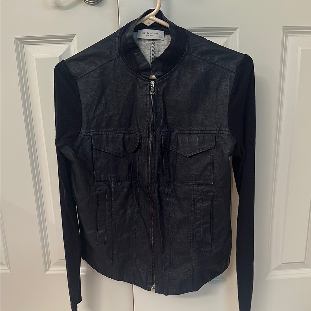 Lola & Sophie Women's Hybrid moto Denim Jacket